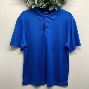 NWOT Marc Edwards Short Sleeve Polo Shirt Moisture Wicking Performance Blue M